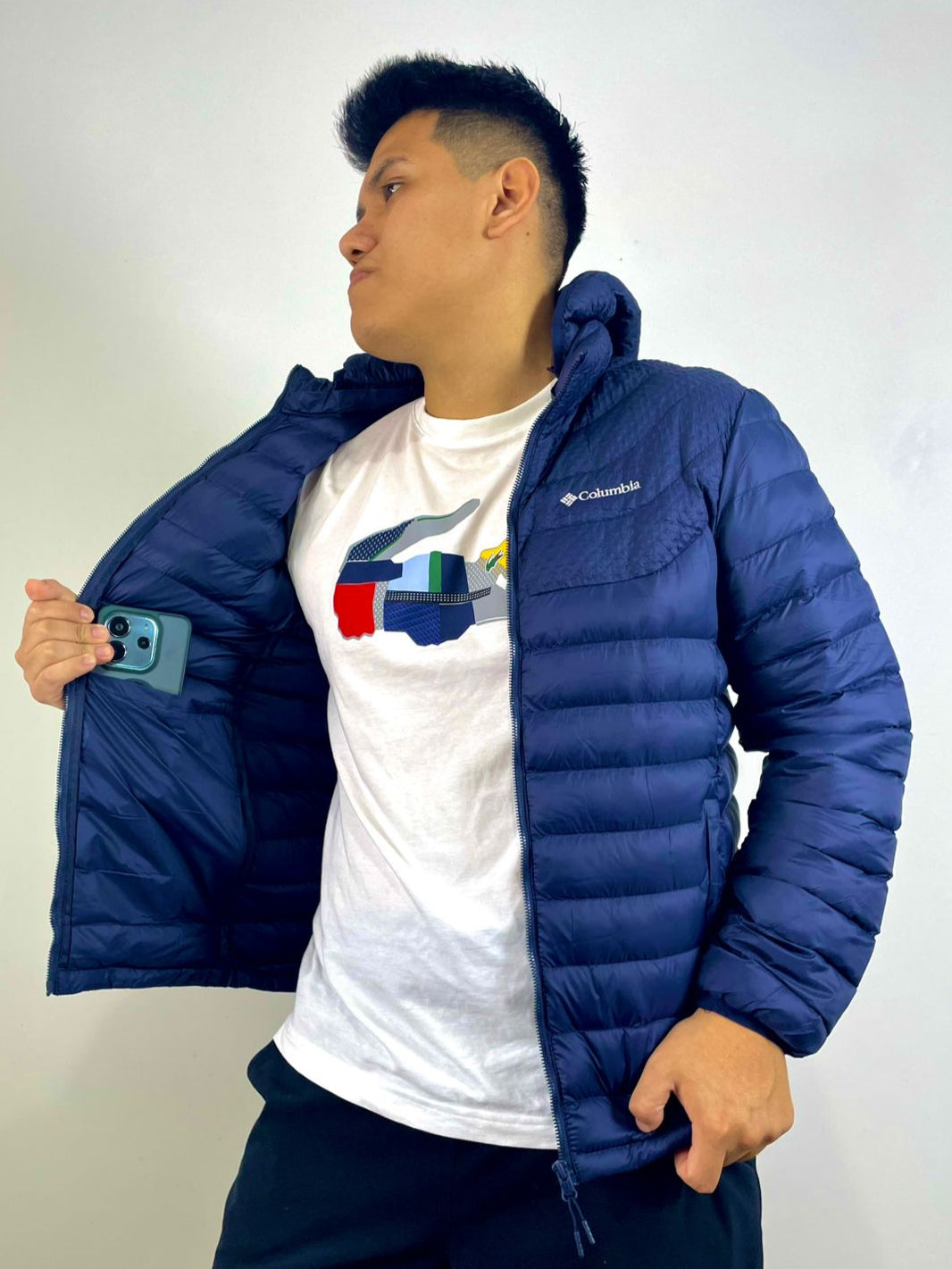 Casaca Columbia Hombre – azul Ligera y Acolchada