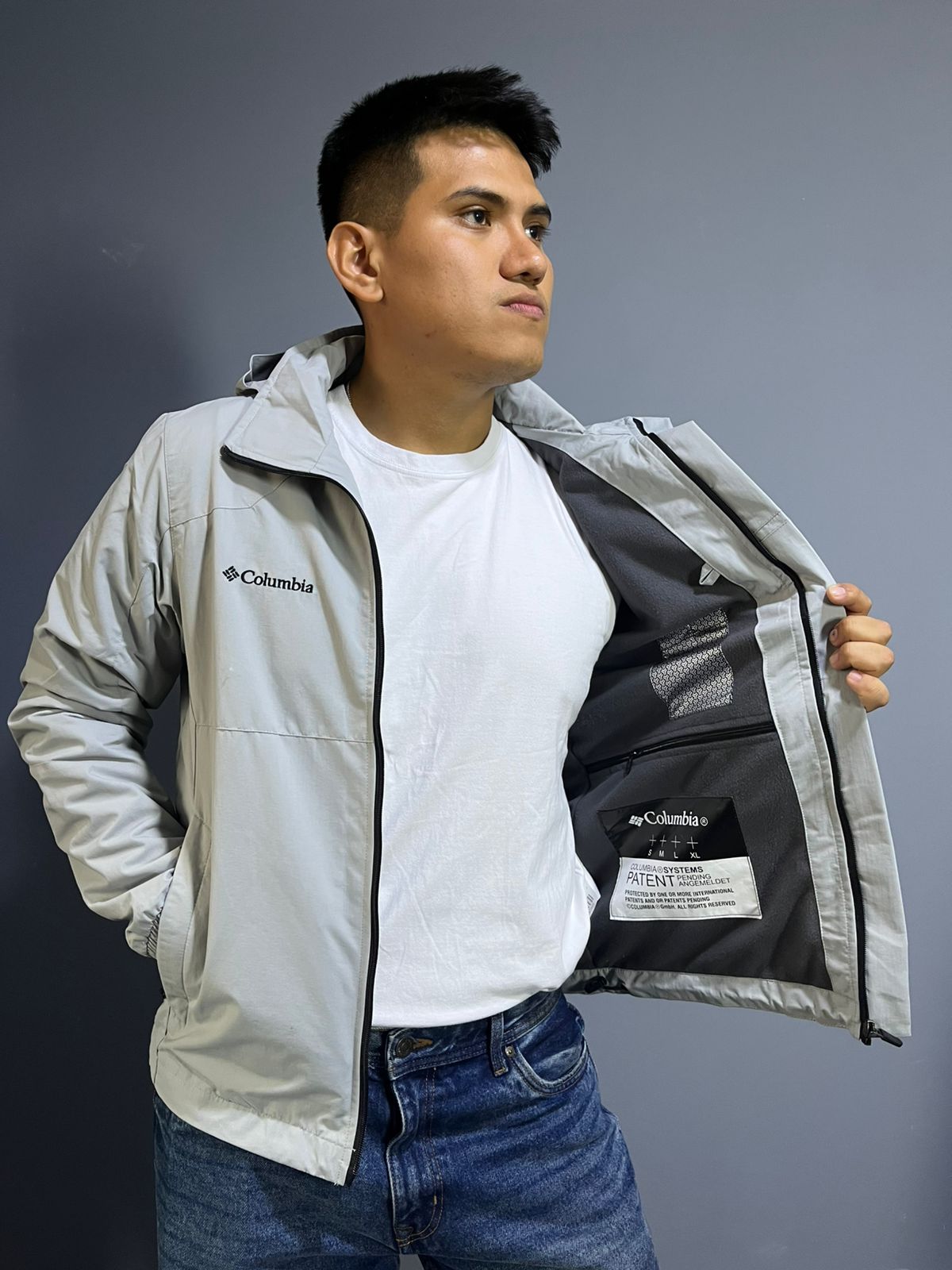 Casaca Cortavientos Montaña plomo