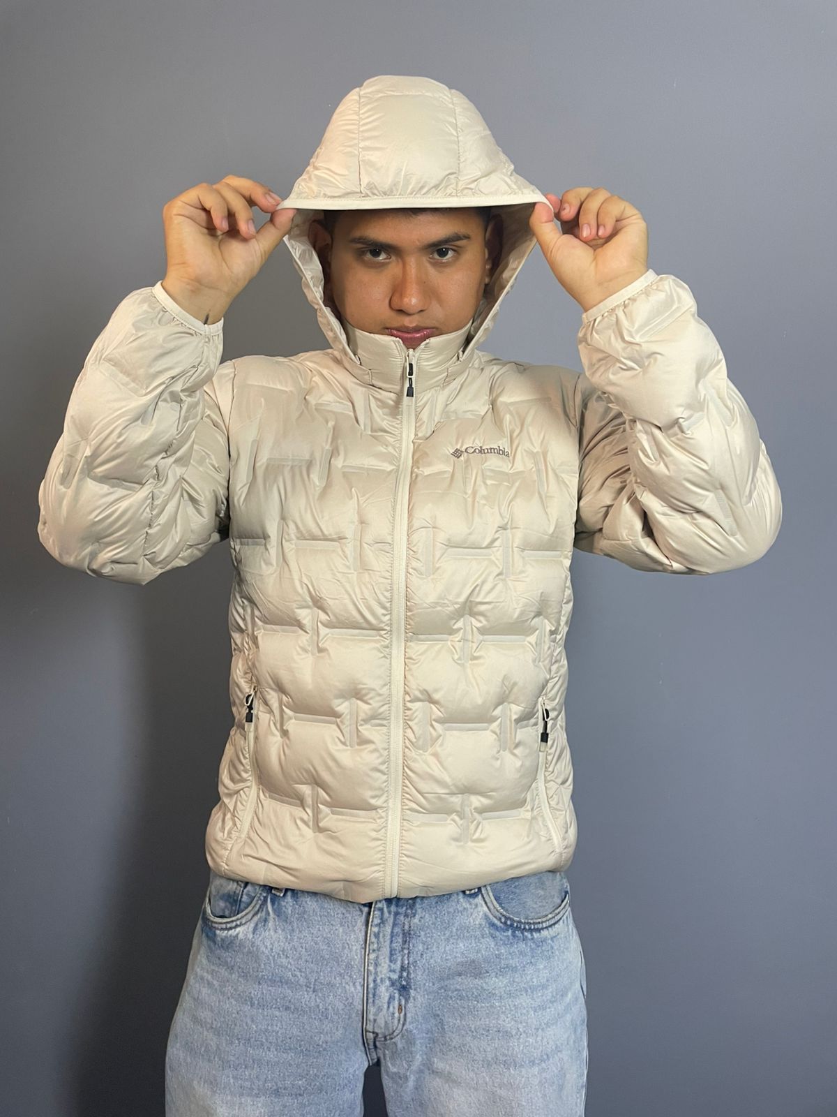 🧥 Casaca Columbia Delta de Pluma beigge