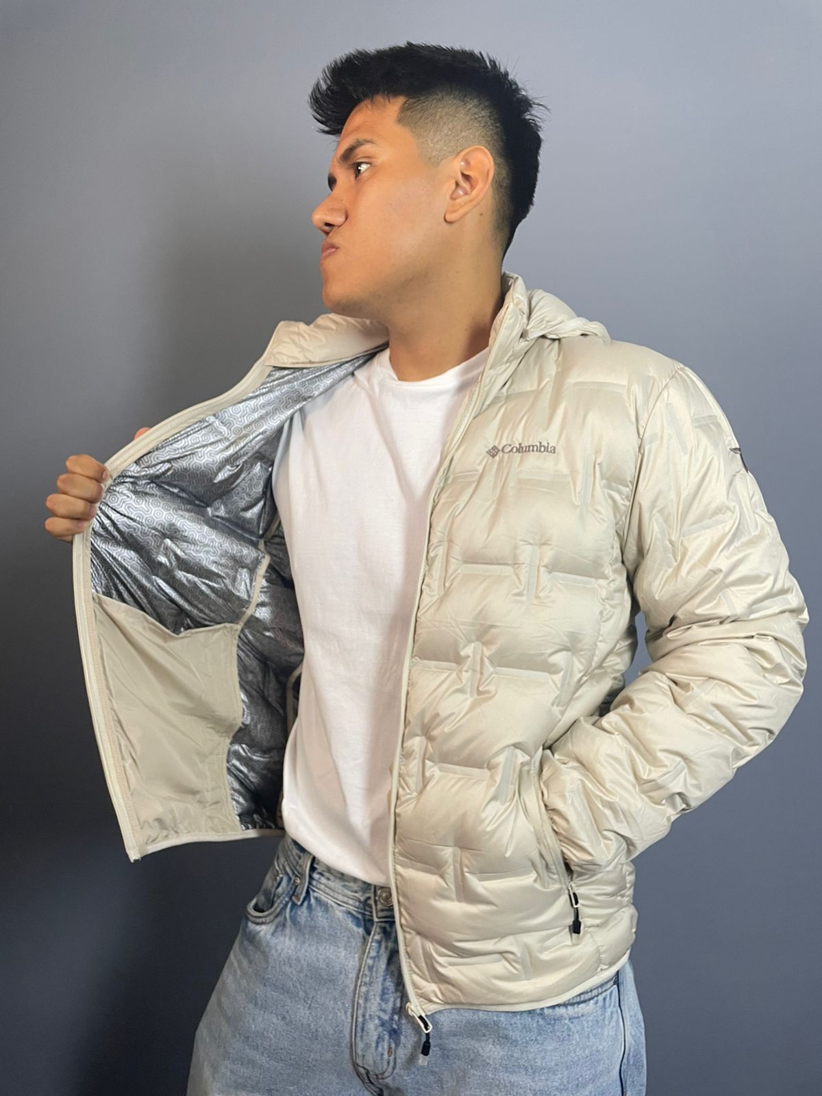 🧥 Casaca Columbia Delta de Pluma beigge