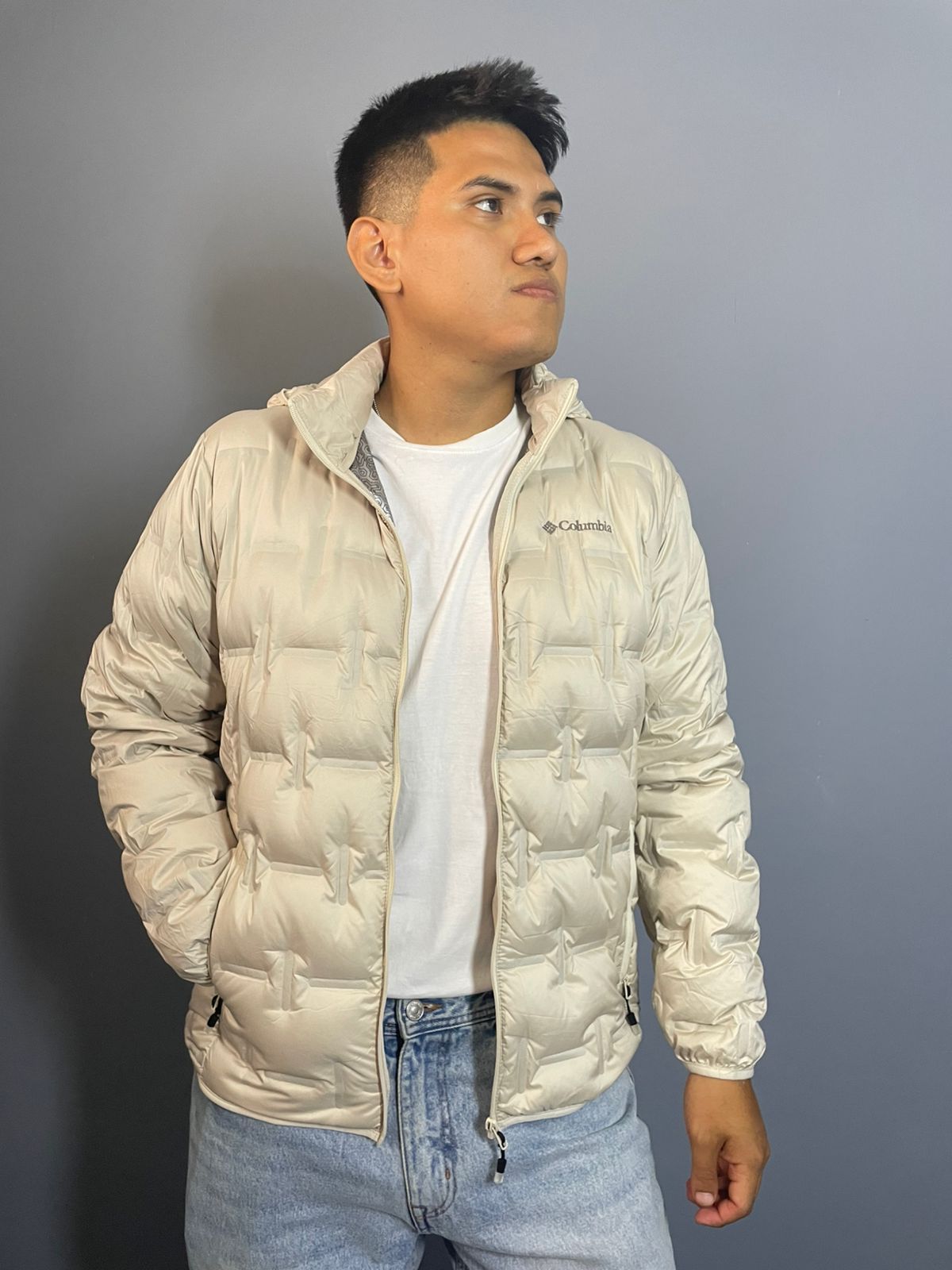 🧥 Casaca Columbia Delta de Pluma beigge