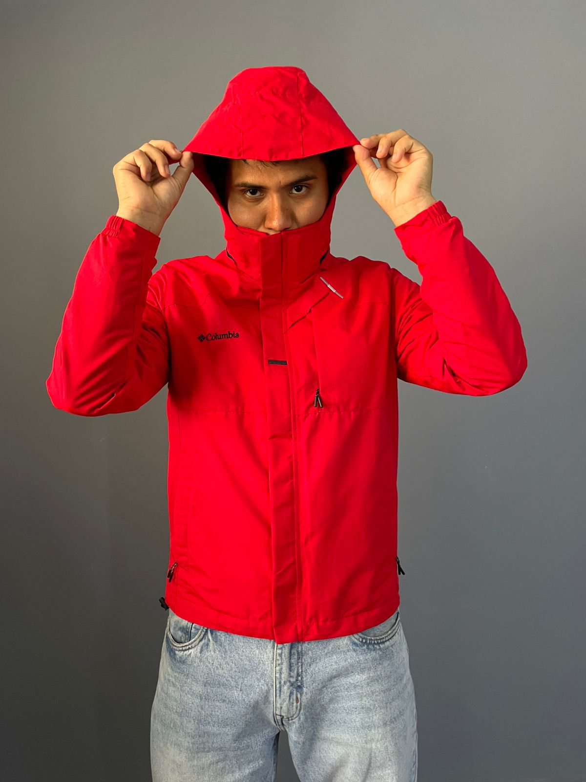 Casaca Cortavientos Montaña rojo