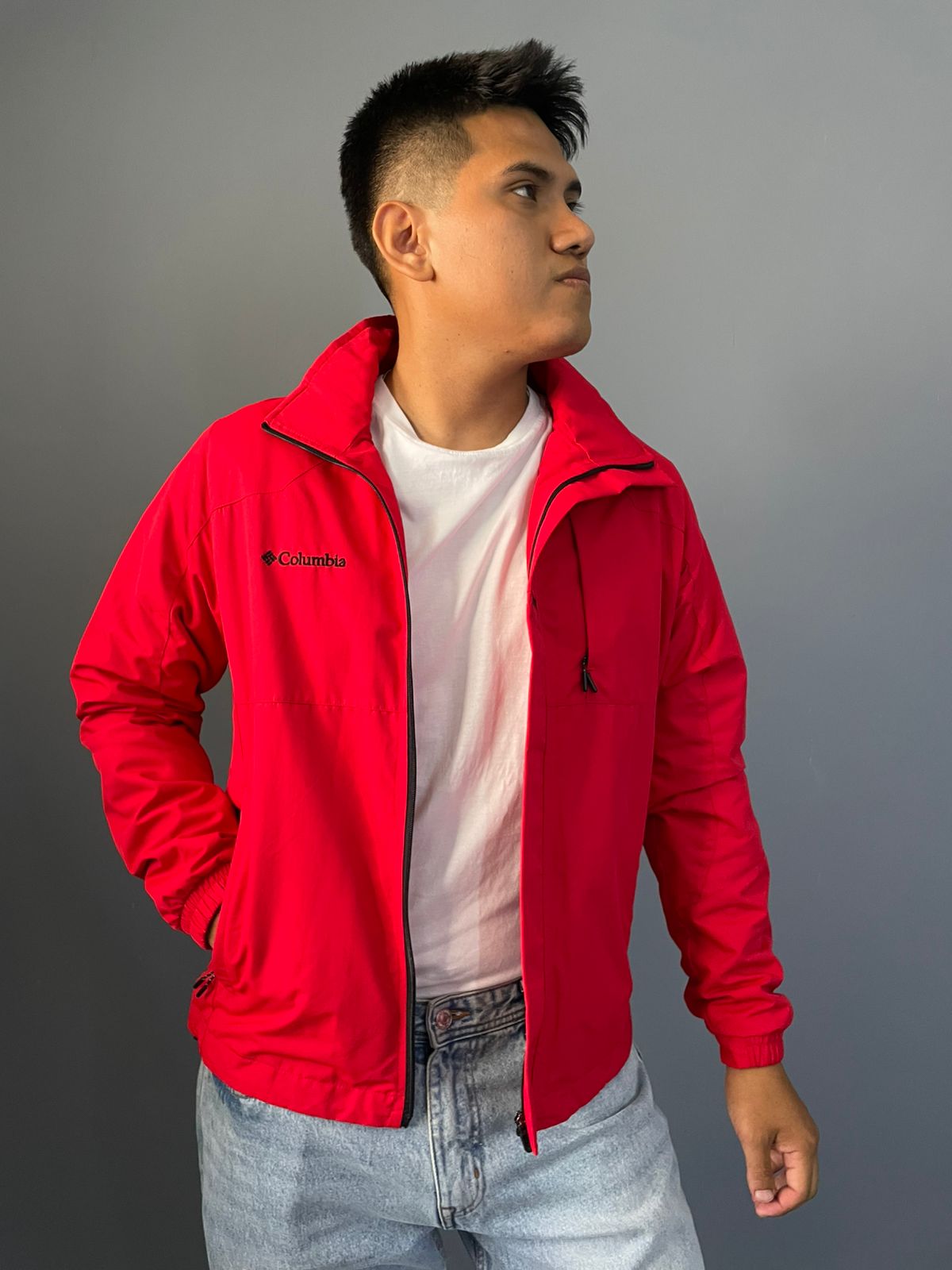 Casaca Cortavientos Montaña rojo