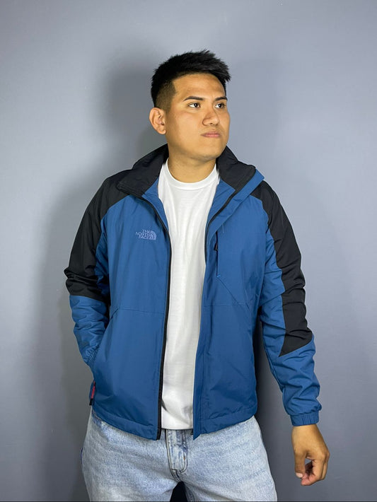 Casaca Cortavientos Celeste Con Negro